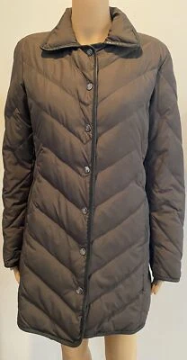 $127.50 • Buy MISSONI Brown Quilted  Down Coat W/ Leather Trim SZ I 40/ US 6