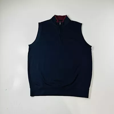 Fairway & Greene 1/4 Zip Sweater Vest Navy Blue Men’s Size Medium • $17.99