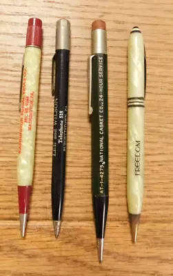 Vintage Lot Of Four Advertising Mech. Pencils. Nice Buy Now. • $12