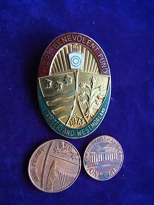 Vintage Enamel Lapel Badge Mark Benevolent Fund Cumberland Westmorland 1973. • £4.99