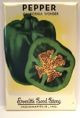 Pepper Seed Packet MAGNET 2 X3  Fridge Locker Vintage Retro Farming Gardening • $6.95