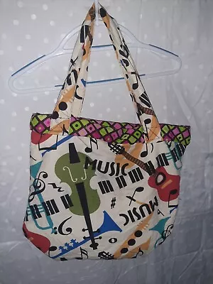 Handmade Fabric Tote Bags Multicolor 14.5x15.5  Music • $14