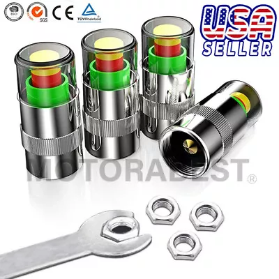 4* Car Tire Valve Stem Caps Pressure Monitor Sensor Indicator 3 Color @ • $4.99