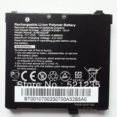 Premium Battery Acer BT.00107.002 US55143A9H 1S1P A7BTA020F Liquid E Plus NEW • £10