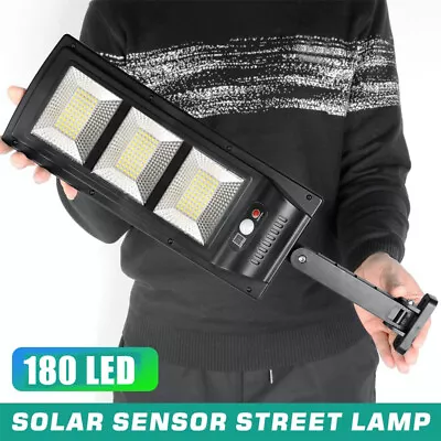 9990000LM 180LED Solar Street Light Super Bright Motion Sensor Outdoor Road Lamp • £13.98