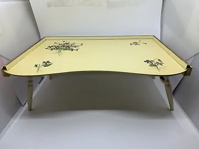 Vintage Hand Painted Wooden Breakfast In Bed Tray Lap Desk With Folding Legs EUC • $49