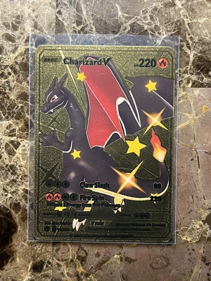 $3.95 • Buy Charizard V Pokemon Gold Foil Fan Art Card Basic HP 220 079/073