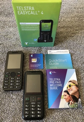 $15 • Buy Telstra Easycall 4 & Optus Phones, With Some Accessories X2
