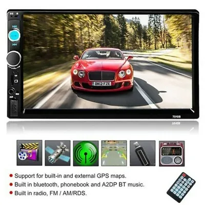 7  2 DIN Car MP5 Player Bluetooth Touch Screen Stereo Radio Mirror Link FM AUX • $35.69