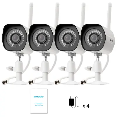 Zmodo 4-Pack 1080P WiFi Indoor/Outdoor Home IP Security Camera With Night Vision • $74.99