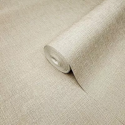 Rose Tan Metallic Plain Faux Sisal Grasscloth Woven Textured Modern Wallpaper 3D • $4.07