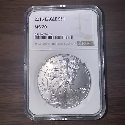 2016 Silver Eagle MS70 NGC • $55