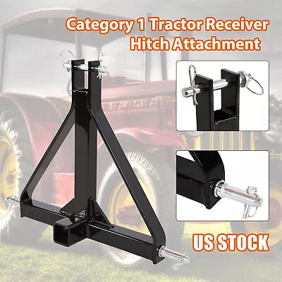 3 Point 2  Receiver Trailer Hitch Category 1 Tractor Tow Drawbar Adapter Upgrade • $42.25