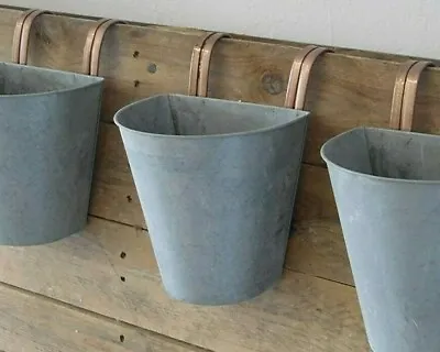 Galvanised Metal Copper Planter Balcony Wall Garden Fence Zinc Flower Plant Pot  • £10.75