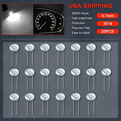 20Pcs Cold White 3SMD LED Mini 4.7mm Bulbs Instrument Cluster Dash Panel Lights • $8.96