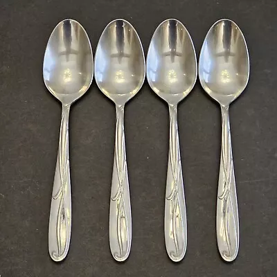 Mikasa COCOA BLOSSOM Dinner Oval Soup Spoon Set Of 4 Stainless Flatware 7 3/8  • $22.49