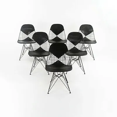 £5624.11 • Buy 1957 Set Of 6 Eames DKR-2 Wire Dining Chairs W Eiffel Tower Bases & Bikini Pads 