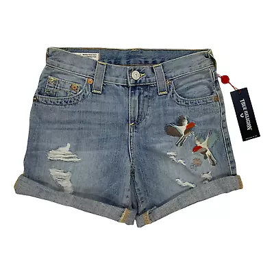 True Religion Women's Jayde Denim Mid Rise Classic Short  23W EUC • $39.99