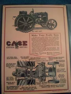 Case 22-40 Kerosene Tractor Vtg. Look 12” X 16” New Metal Sign  • $33.88