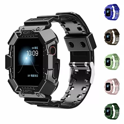 $12.99 • Buy TPU Rugged Sport Band Strap Protective Case For Apple Watch 6 5 4 3 2 SE 40 44mm
