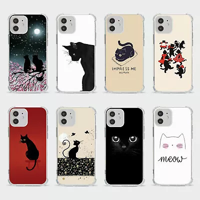 Case For Iphone 15 14 13 12 11 Se 8 Pro Shockproof Phone Cover Black Cute Kitty • £5.99