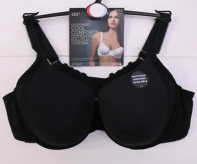 M&S Cool Comfort Supima Cotton Rich Full Cup T-Shirt Bra Underwired ~ Size 40C ~ • £10.95