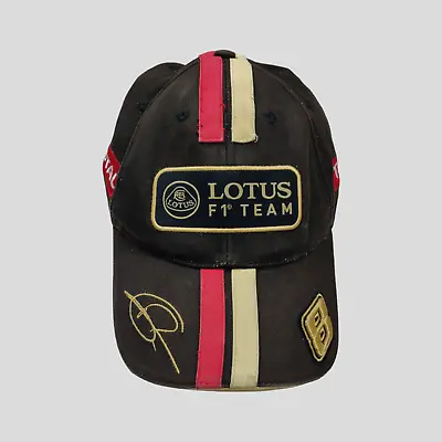 Lotus F1 Team Baseball Cap Embroidered Signature Romain Grosjean Adjustable • £29.95