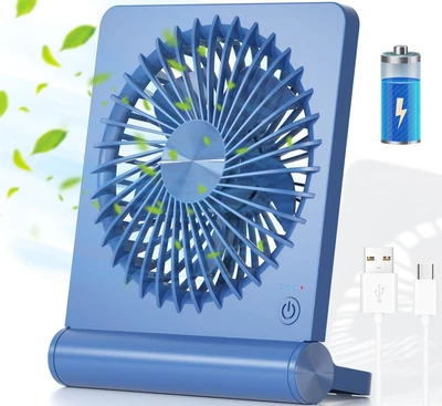 £9.99 • Buy Desk Fan With 2000mAh Rechargeable Battery USB Powerful Super-Thin Table Fan