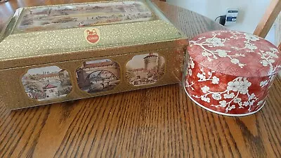 E Otto Schmidt Tin Box. Metal Biscuits Tin. Has Pretty Scenes On All 4 Sides/lid • $29