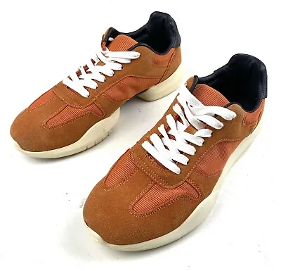 $15.99 • Buy Zara Man Burnt Orange Lace Up Fashion Sneakers Shoes Size 42 EUR, 9 US