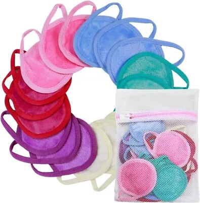 Nugilla Reusable Makeup Remover Pads 18 Packs Microfiber Face Cloth With A Wash • $12.18