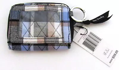 Nwt  Vera Bradley  Petite Zip Around Wallet  Perfectly Plaid  Id Window Key Ring • $19.99