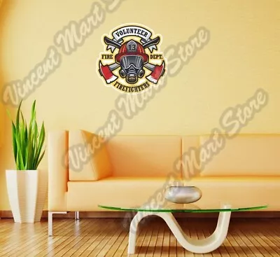 Firefighter Fire FD Department Volunteer Wall Sticker Room Interior Decor 22 . • $19.99