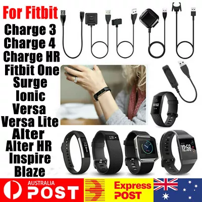 USB Charger Charging Cable For Fitbit One Versa Lite Charge HR Alta Ionic Surge • $7.55