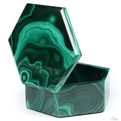 Gemstone 2.9  Malachite Hand Carved Crystal Jewelry Box Crystal Healing • $299