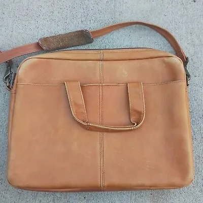 Dorado Vintage Tan Leather Briefcase Messenger Bag • $99.88