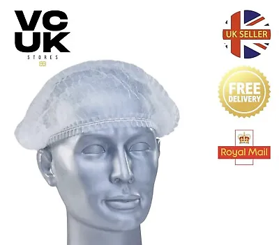 100 Disposable Caps Hair Net Food Catering Kitchen Tan Mob Non Woven Hat • £109.89