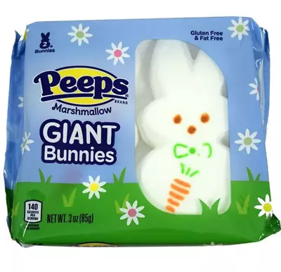 Peeps Marshmallow 3 Oz GIANT BUNNIES 2-Pieces Easter Basket Ready * BB 3/2025 * • $9