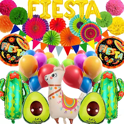 Fiesta Party Decorations 42Pcs Mexican Themed Party Supplies Cinco De Mayo Decor • $21.86