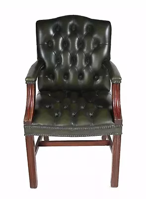 Gainsborough Arm Chair - Deep Button Leather Desk Seat Office • £845