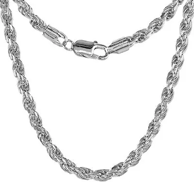 5mm Sterling Silver D/C Rope Chain Necklaces Bracelets Handmade Italy 7 To 30 In • £36.09