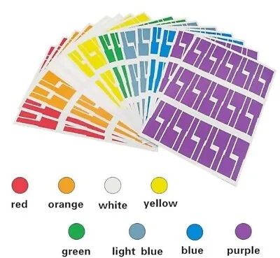 Self Adhesive Cable Labelling For Home Or Office-16 Sheets 8 Colours 480 Labels  • £4.30