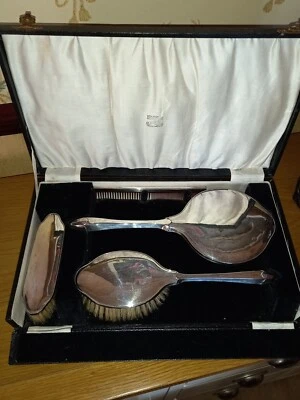 £175 • Buy Antique Birmingham Sterling  Silver Dressing Table Vanity Set