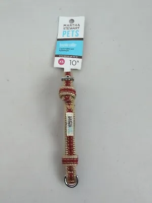 Martha Stewart ~Adjustable  Nylon Dog Collar- Size Extra Small UP TO 10  Red/Tan • $8.99
