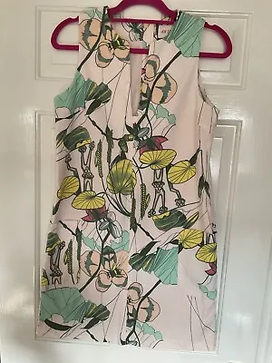 H&M Conscious Collection Sleeveless Lined Floral Print Dress Pockets Size UK10 • £10