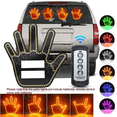 Finger Gesture Light With Remote LED Car Back Window Sign Hand Light Xmas Gift • $19.89