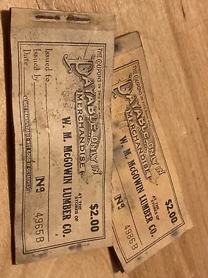 Paper Trade Token Script Booklet McGowen Lumber Co. Alabama Vintage • $12.95