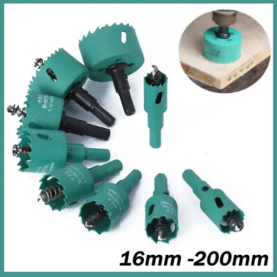 Bi-Metal Hole Saw 16 Mm-200 Mm Drill Bit Arbor Pilot Hole Saw Metal Wood Plastic • $4.79