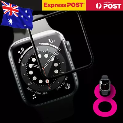 $6.95 • Buy For Apple Watch 8 7 6 41/45/40/44 Mm Screen Protector Tempered Glass Full Cover