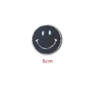 $4 • Buy Chenille Smiley Face Patch - Iron On Chenille Smile Face Patch  - Black